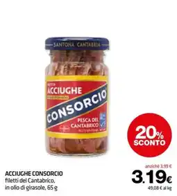 Superconti ACCIUGHE CONSORCIO filetti del Cantabrico, in olio di girasole offerta