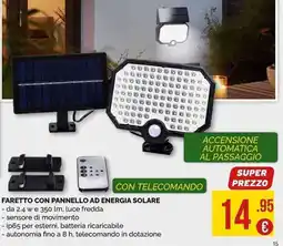 La Prealpina Faretto con pannello ad energia solare offerta