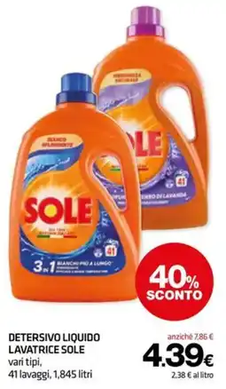 Superconti Detersivo liquido lavatrice Sole offerta