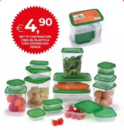 Superconti Set 17 contenitori cibo in plastica con coperchio verde offerta