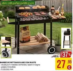 La Prealpina Barbecue rettangolare con ruote offerta
