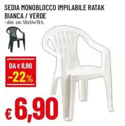 Galassia superstore Sedia monoblocco impilabile Ratak offerta