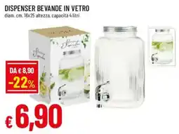 Galassia superstore Dispenser bevande in vetro offerta