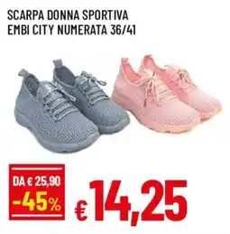 Galassia superstore Scarpa donna sportiva Embi City numerata offerta