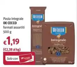 Futura Supermercati Pasta integrale DE CECCO offerta