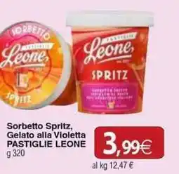 Docks Cash&Carry Sorbetto Spritz Gelato alla Violetta Pastiglie Leone offerta