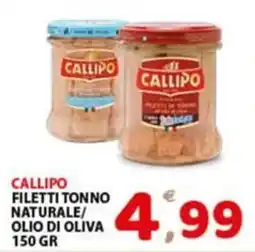 Premium Supermercati Callipo filetti tonno naturale/olio di oliva offerta