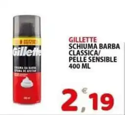 Il Centro Superstore Gillette schiuma barba classica pelle sensibile offerta