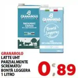 Mio Market Granarolo latte UHT parzialmente scremato/bontà leggera offerta