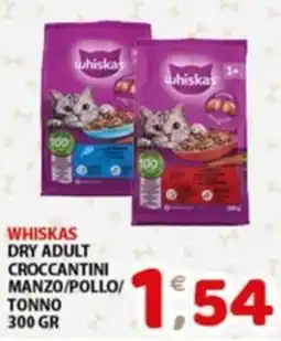 Mio Market Whiskas dry adult croccantini manzo/pollo/tonno offerta