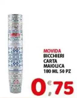 Mio Market Movida bicchieri carta maiolica offerta