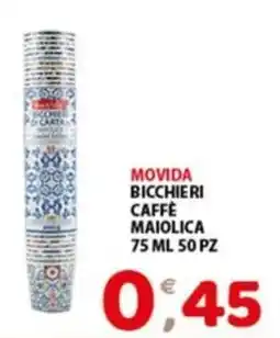 Mio Market Movida bicchieri caffè maiolica offerta
