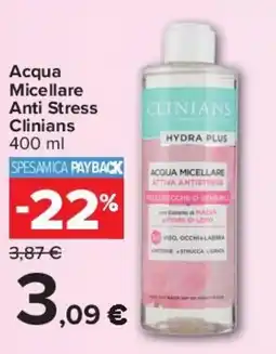 Carrefour Acqua Micellare Anti Stress Clinians offerta