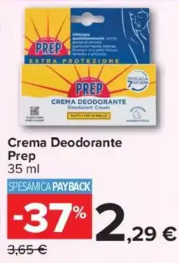 Carrefour Crema Deodorante Prep offerta
