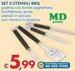 MD Discount Set 3 utensili bbq offerta