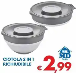 MD Discount Ciotola 2 in 1 richiudibile offerta