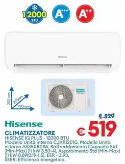 MD Discount CLIMATIZZATORE HISENSE IQ PLUS - 12000 BTU offerta