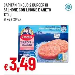 Famila CAPITAN FINDUS 2 BURGER DI SALMONE CON LIMONE E ANETO offerta