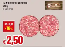 Famila HAMBURGER DI SALSICCIA offerta