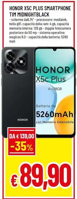 HONOR X5C PLUS SMARTPHONE TIM MIDNIGHTBLACK