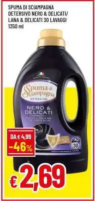 Famila SPUMA DI SCIAMPAGNA DETERSIVO NERO & DELICATI/ LANA & DELICATI 30 LAVAGGI 1350 ml offerta