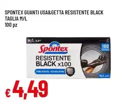 Famila SPONTEX GUANTI USA&GETTA RESISTENTE BLACK TAGLIA M/L offerta