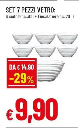 Famila Set 7 Pezzi Vetro offerta