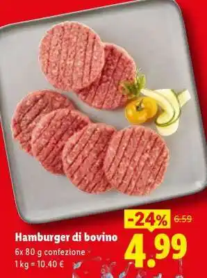 Lidl Hamburger di bovino offerta