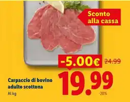Lidl Carpaccio di bovino adulto Scottona offerta