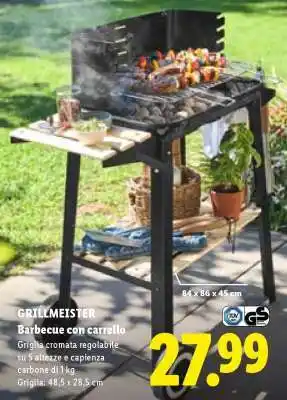 GRILLMEISTER Barbecue con carrello