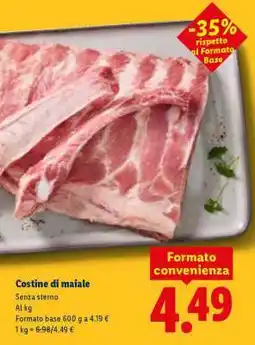 Lidl Costine di maiale offerta