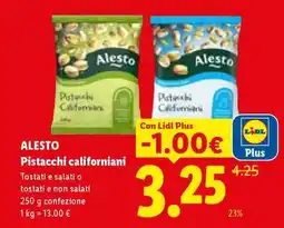 Lidl Alesto Pistacchi californiani offerta