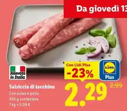 Lidl Salsiccia di tacchino offerta