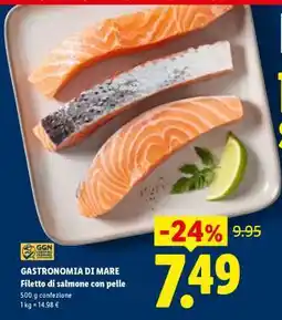 Lidl Gastronomia di Mare Filetto di salmone con pelle offerta