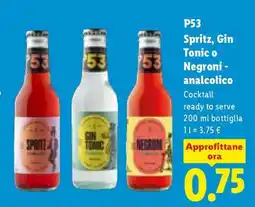Lidl P53 Spritz, Gin Tonic o Negroni - analcolico offerta