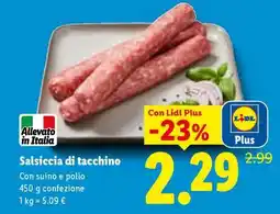 Lidl Salsiccia di tacchino offerta