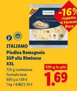 Lidl Italiamo Piadina Romagnola IGP alla Riminese XXL offerta