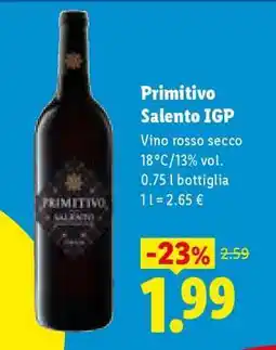 Lidl PRIMITIVO SALENTO IGP offerta