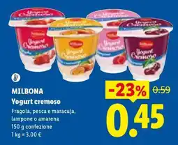 Lidl Milbona Yogurt cremoso offerta