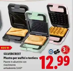 Lidl SILVERCREST Piastra per waffel o tostiera offerta