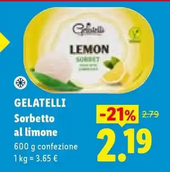 Lidl Gelatelli Sorbetto al limone offerta
