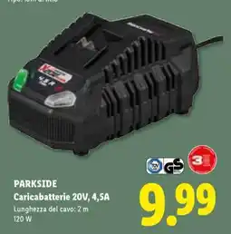 Lidl PARKSIDE Caricabatterie 20V, 4,5A offerta