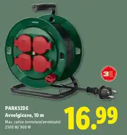 Lidl Parkside Avvolgicavo, 10 m offerta