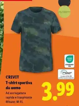 Lidl CRIVIT T-shirt sportiva da uomo offerta