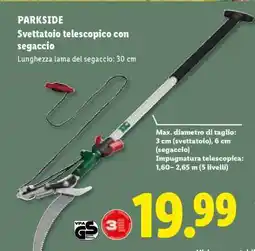 Lidl PARKSIDE Svettatoio telescopico con segaccio offerta