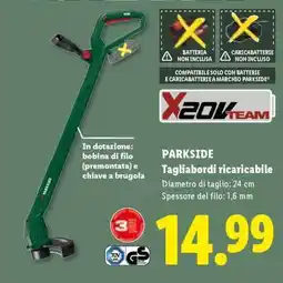 Lidl PARKSIDE Tagliabordi ricaricabile offerta
