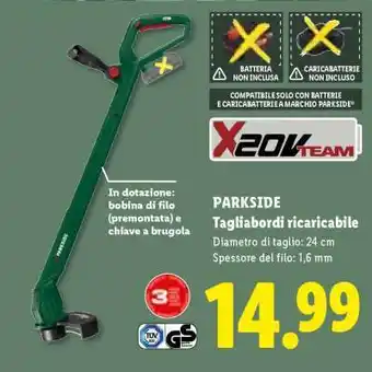Lidl PARKSIDE Tagliabordi ricaricabile offerta