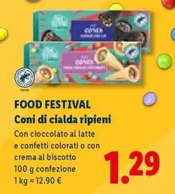 Lidl FOOD FESTIVAL Coni di cialda ripieni offerta