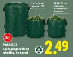 Lidl PARKSIDE Sacco pieghevole da giardino, 1 o 2 pezzi offerta