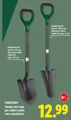 Lidl PARKSIDE Vanga con sega per radici o pala con scanalature offerta